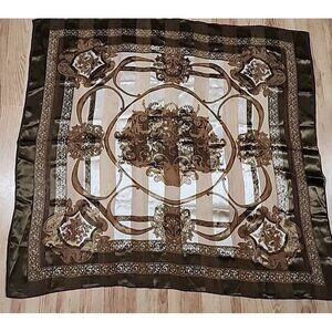 Vintage Baroque Style Large Scarf Shawl 38 X 40 Inches